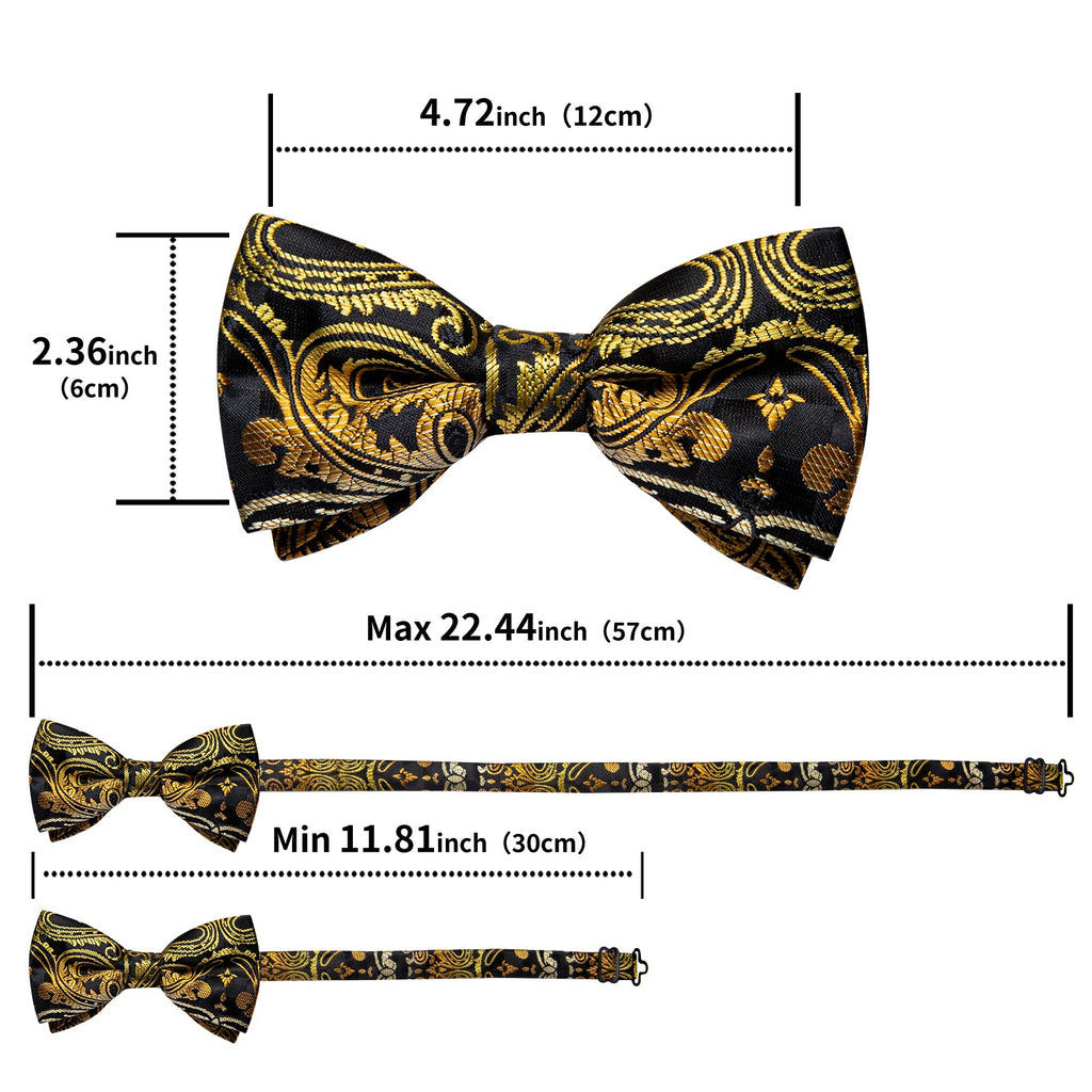 GentCrest Black Paisley Bowtie Set - Image 6