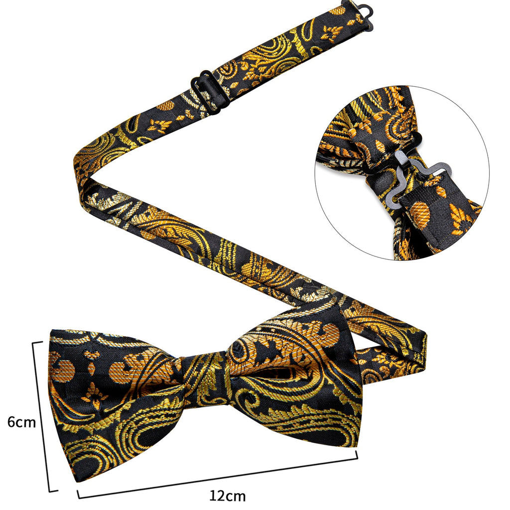 GentCrest Black Paisley Bowtie Set - Image 7