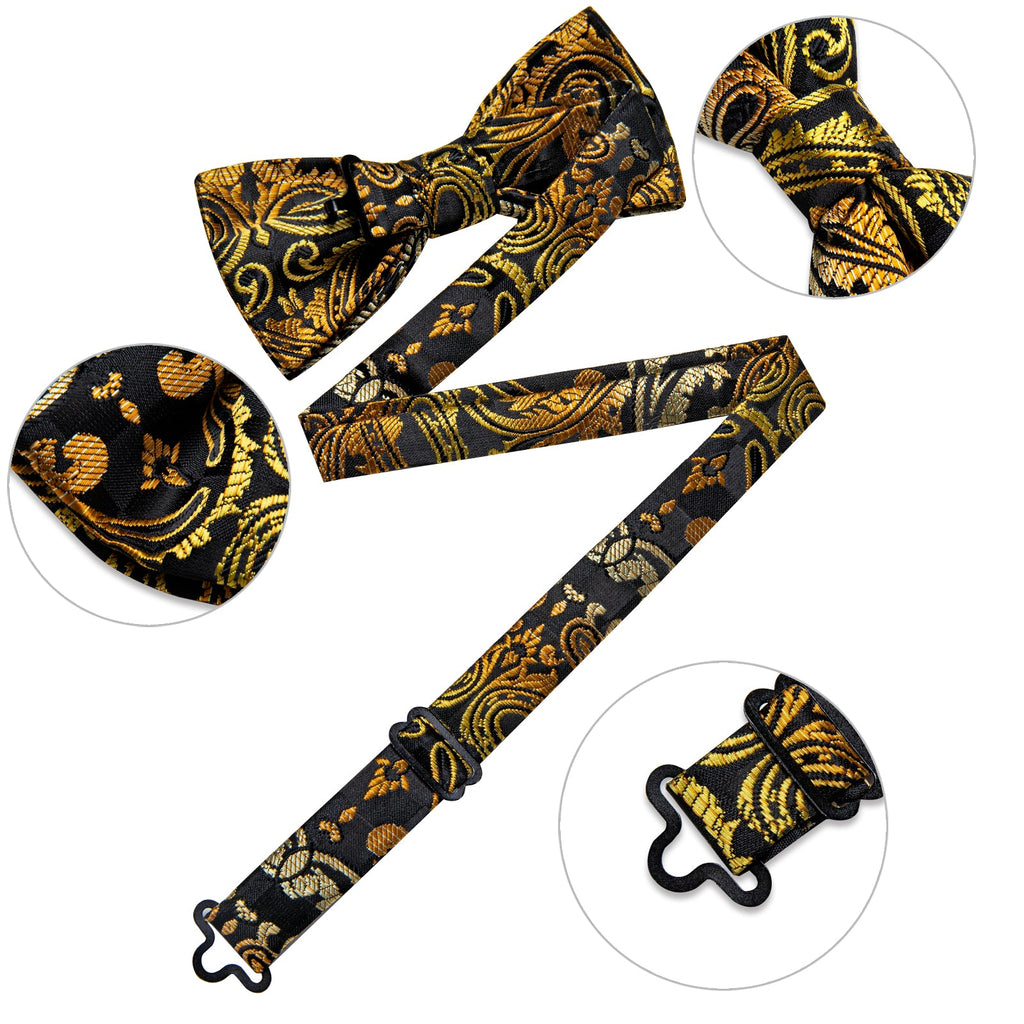 GentCrest Black Paisley Bowtie Set - Image 8