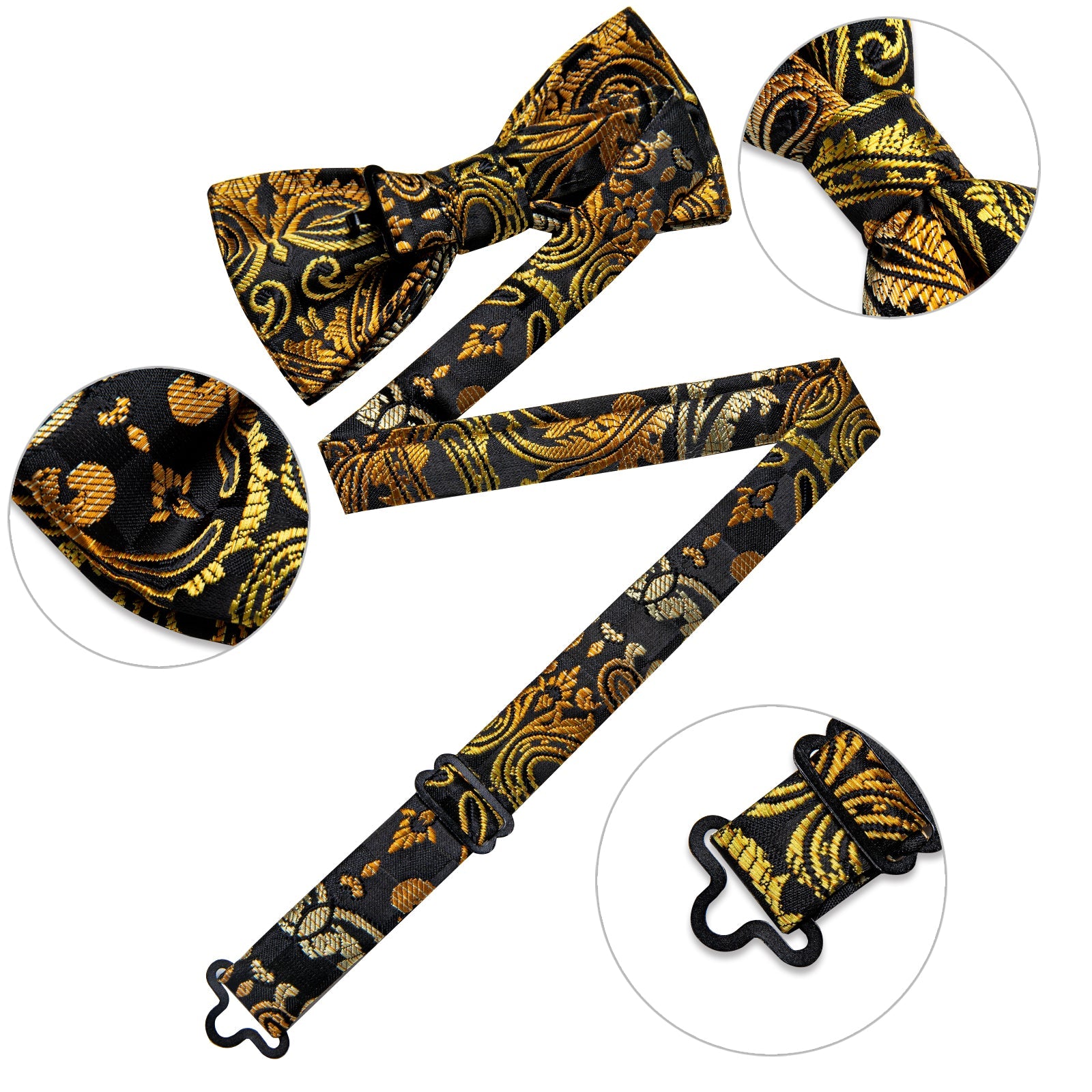 GentCrest Black Paisley Bowtie Set - Image 8