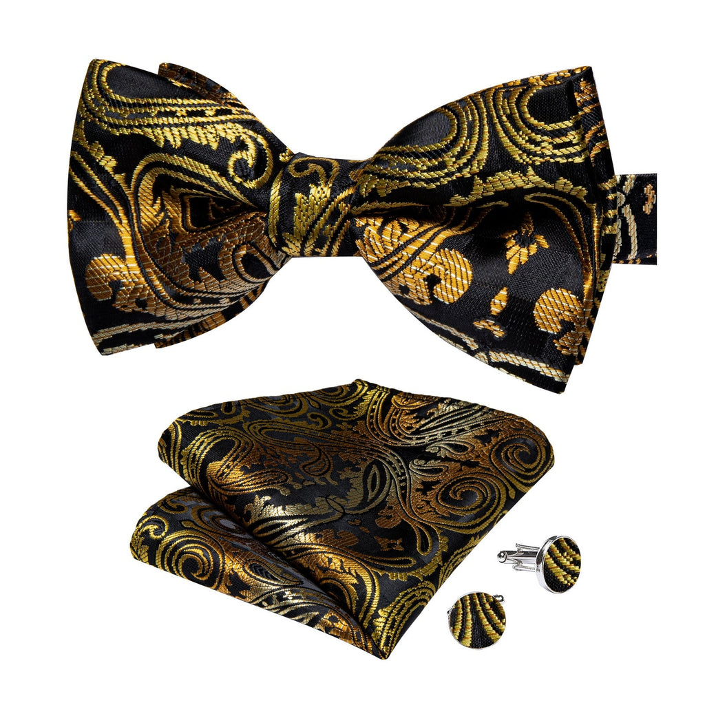 GentCrest Black Paisley Bowtie Set - Image 4