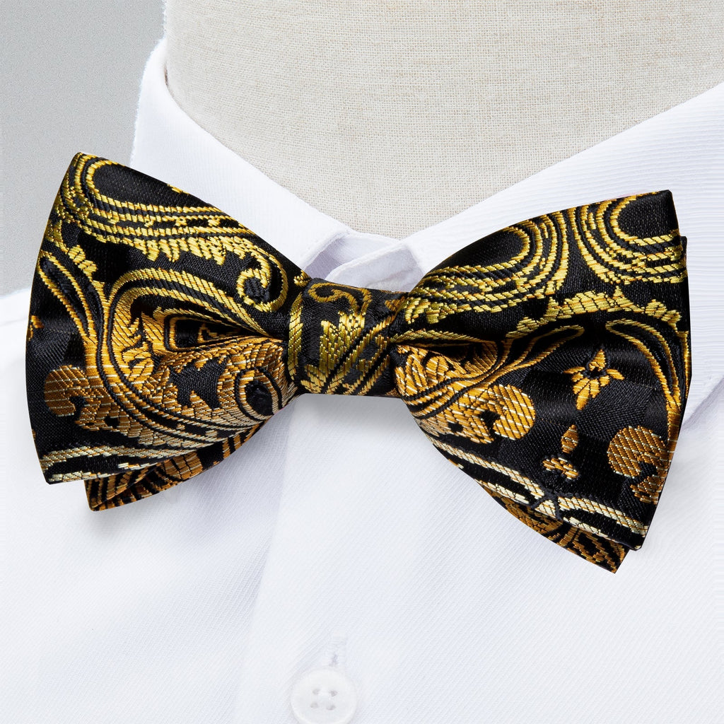 GentCrest Black Paisley Bowtie Set - Image 2