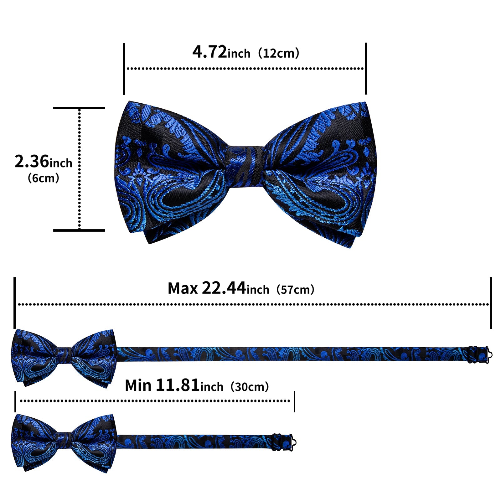 GentCrest Black Paisley Bowtie Set - Image 6