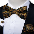 GentCrest Black Paisley Bowtie Set - Image 1