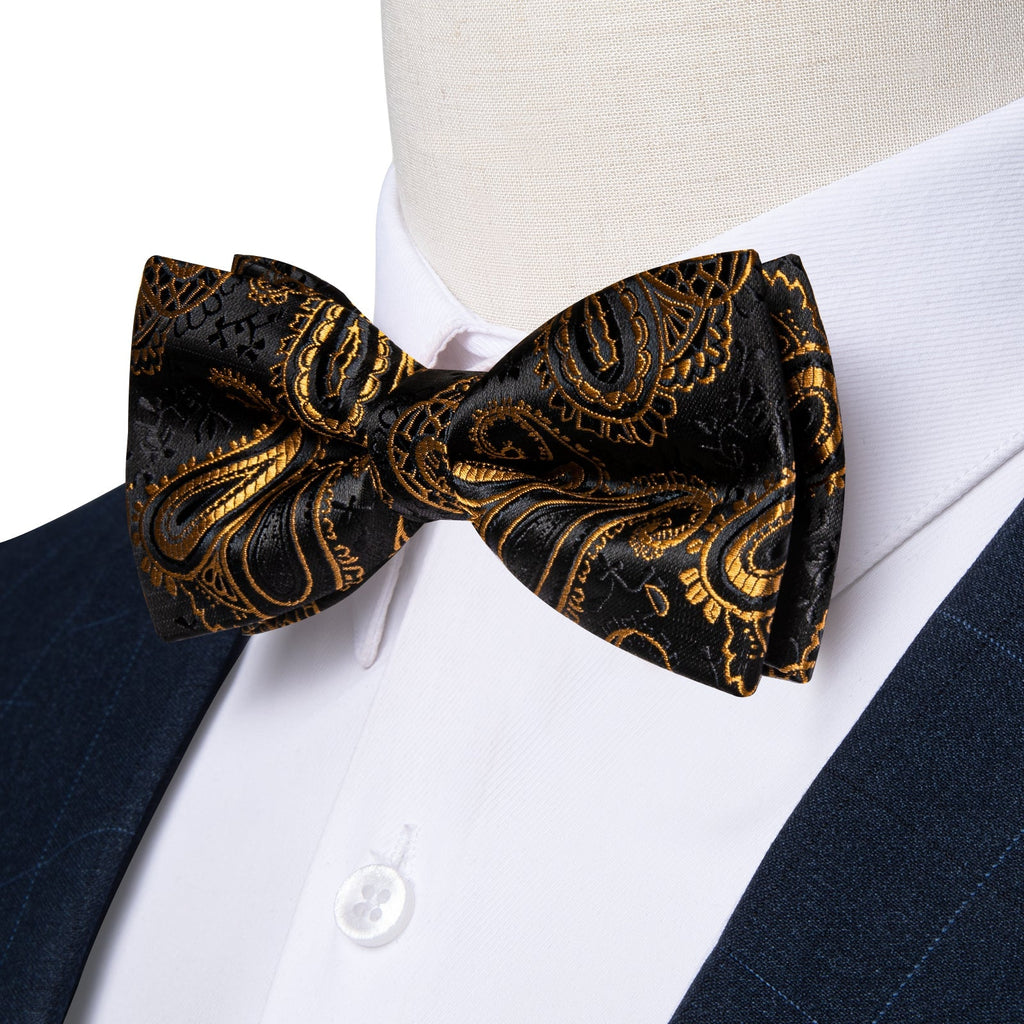 GentCrest Black Paisley Bowtie Set - Image 3