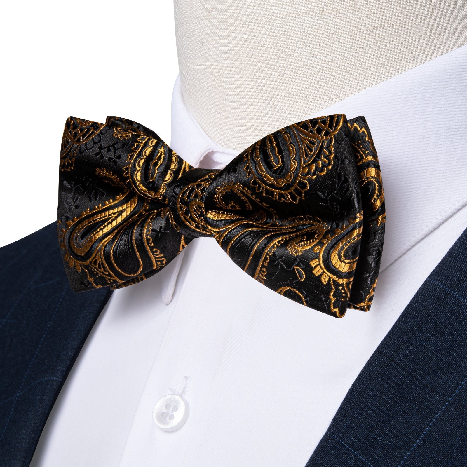 GentCrest Black Paisley Bowtie Set - Image 3