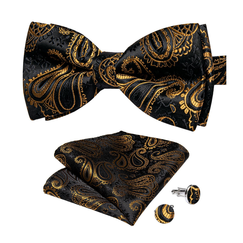 GentCrest Black Paisley Bowtie Set - Image 4