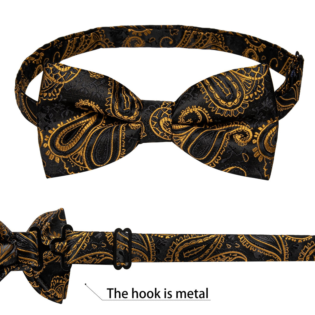 GentCrest Black Paisley Bowtie Set - Image 5
