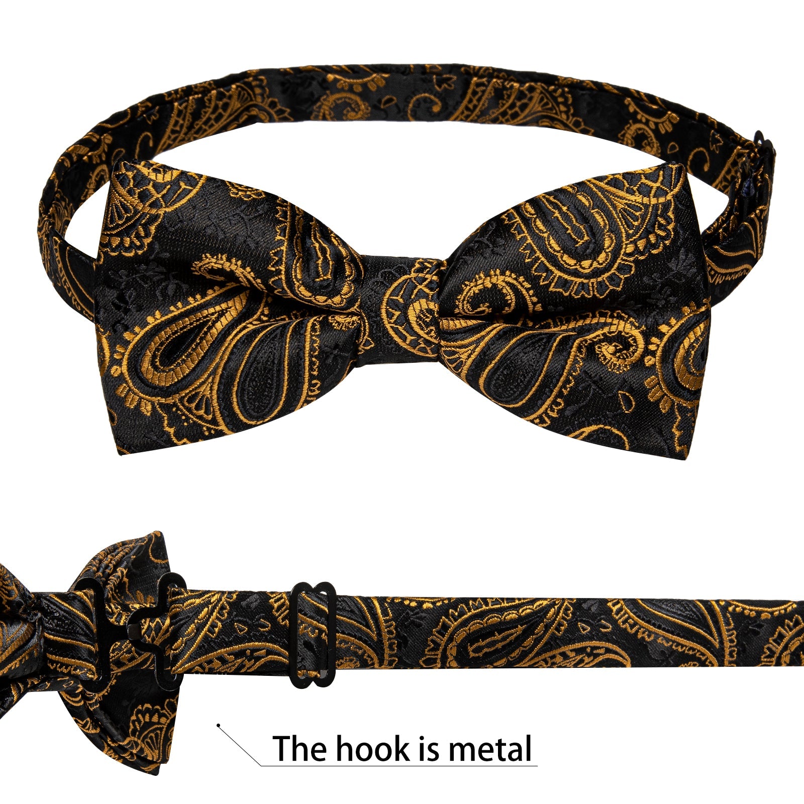 GentCrest Black Paisley Bowtie Set - Image 5