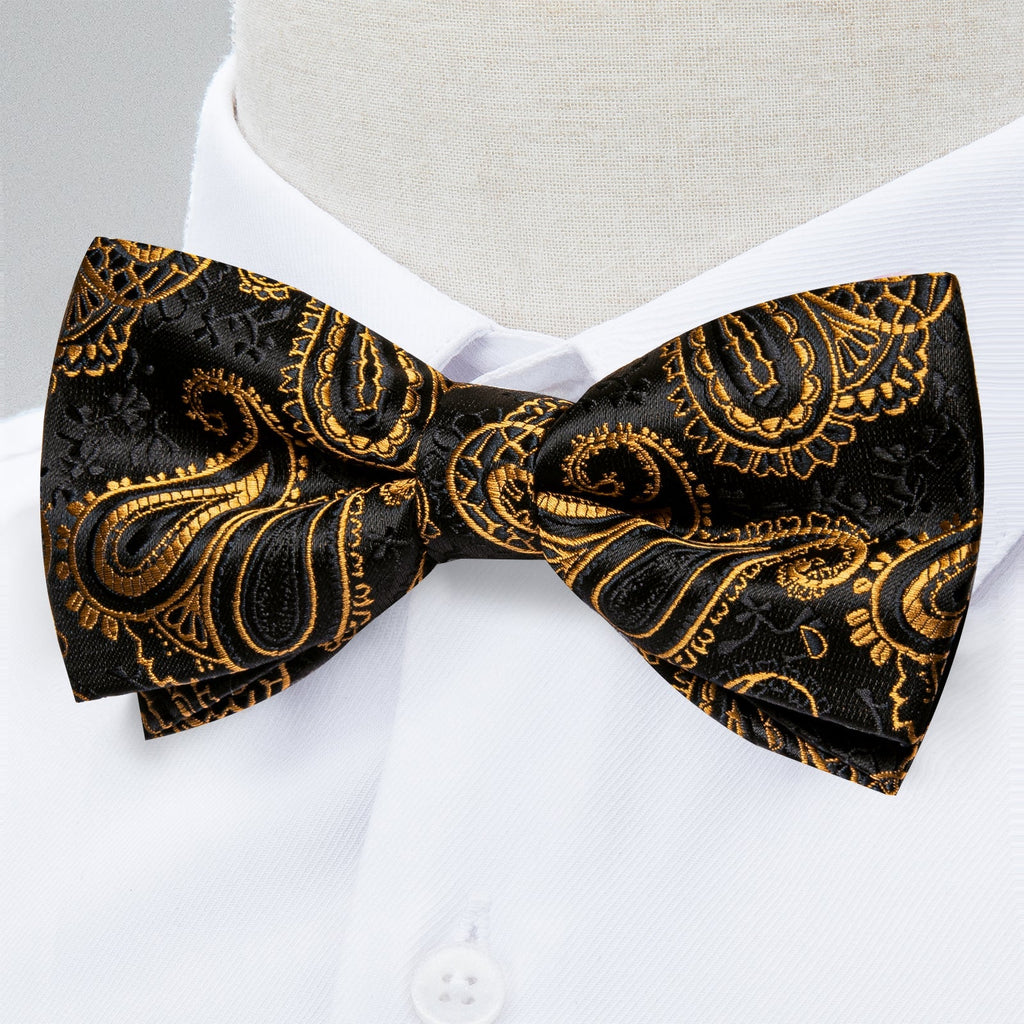 GentCrest Black Paisley Bowtie Set - Image 2