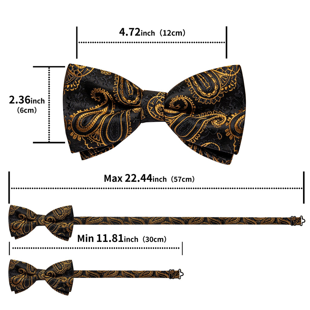 GentCrest Black Paisley Bowtie Set - Image 6