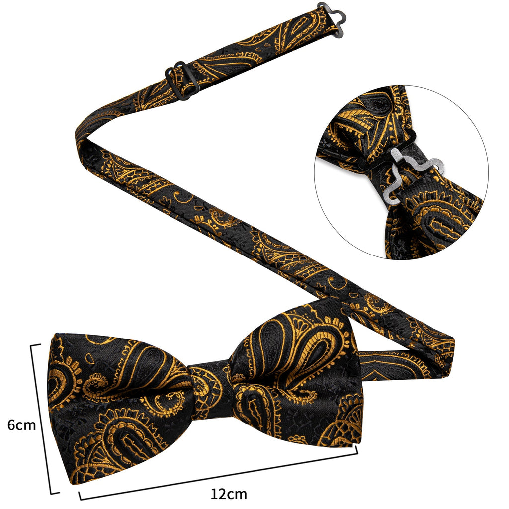 GentCrest Black Paisley Bowtie Set - Image 7