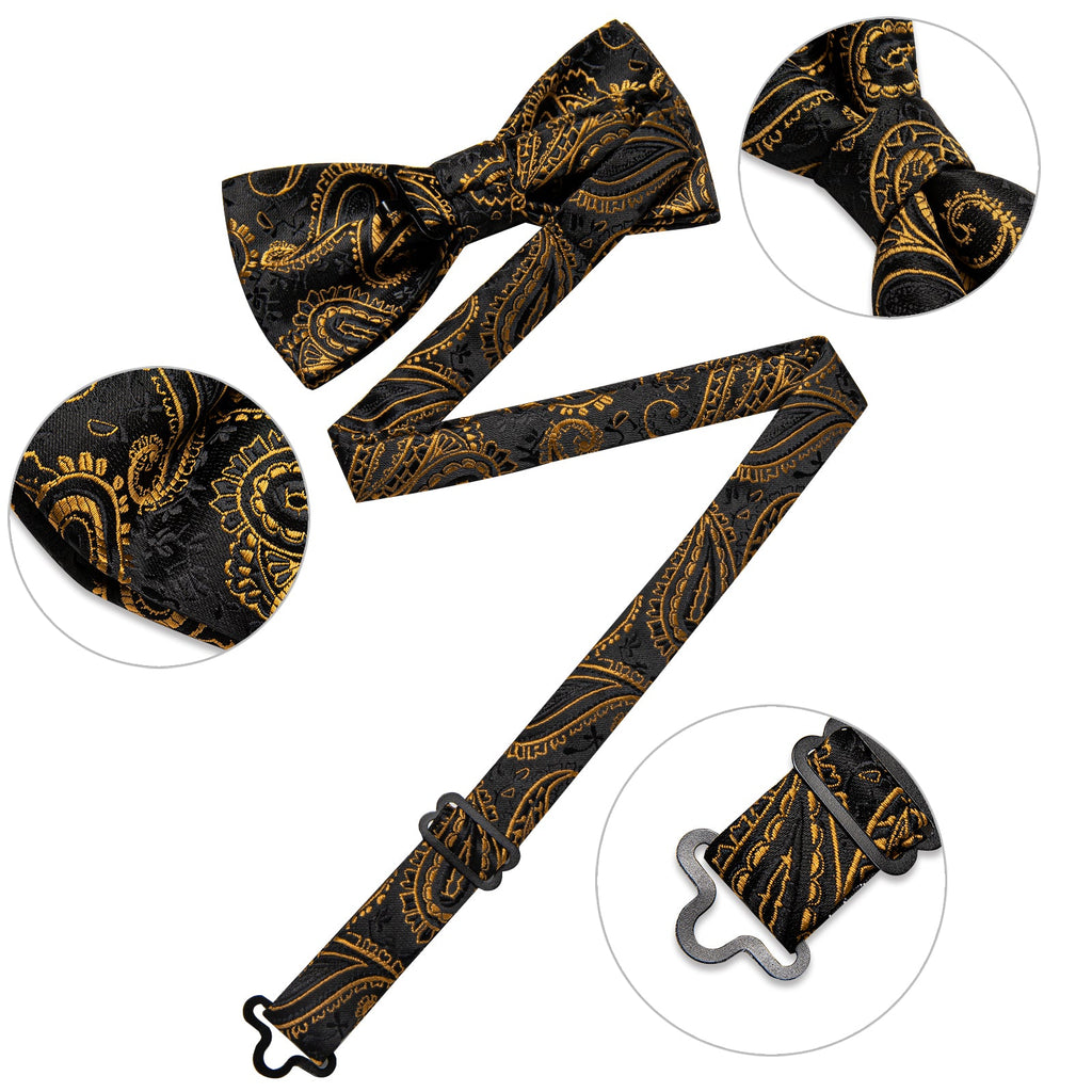 GentCrest Black Paisley Bowtie Set - Image 8