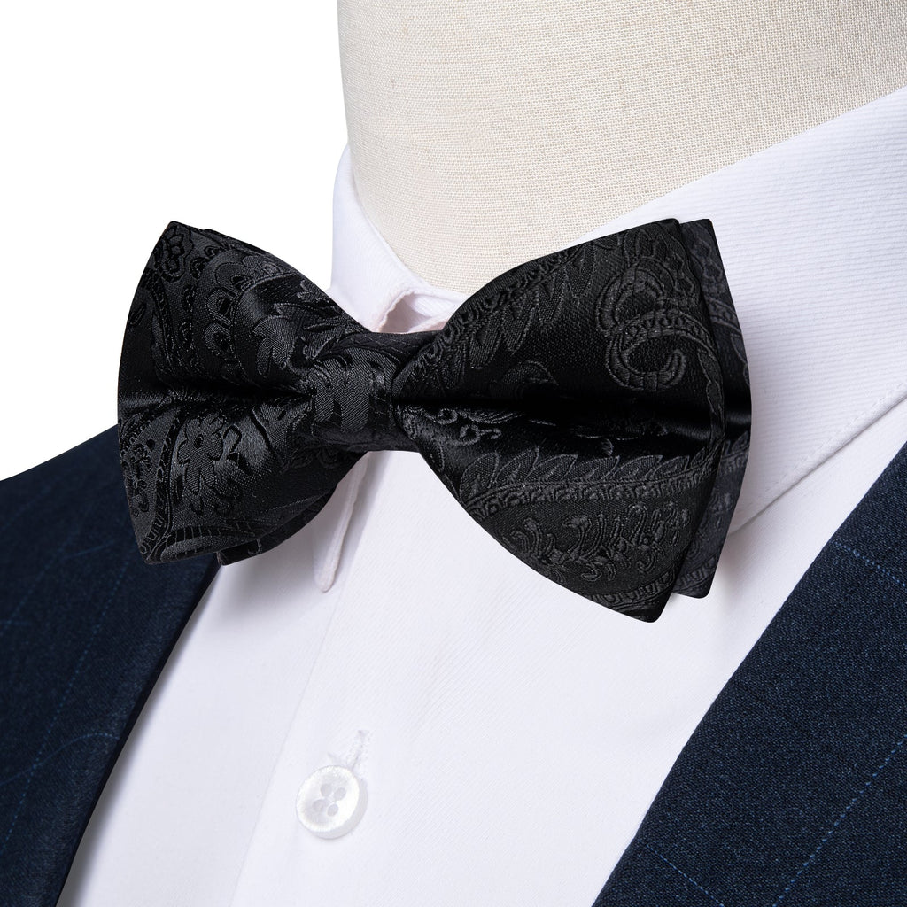 GentCrest Black Paisley Bowtie Set - Image 4
