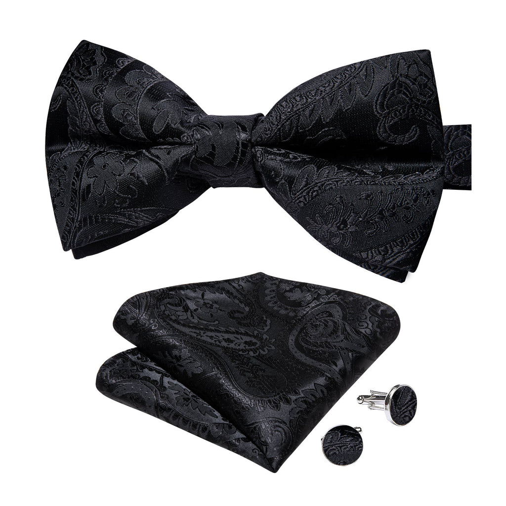 GentCrest Black Paisley Bowtie Set - Image 2