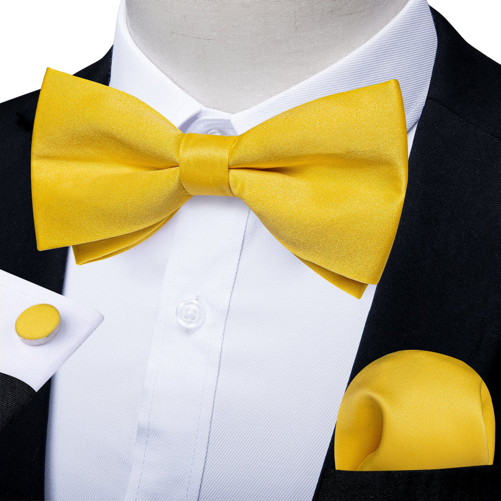 GentCrest Yellow Solid Bowtie Set - Image 1