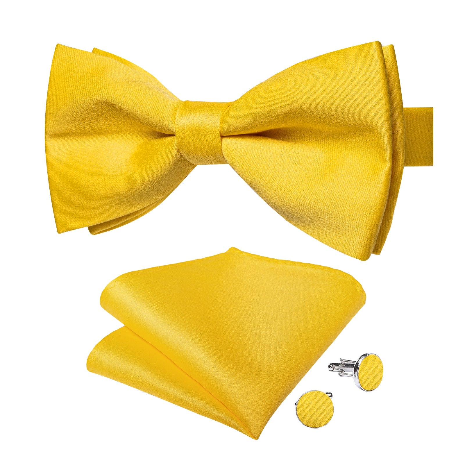 GentCrest Yellow Solid Bowtie Set - Image 2