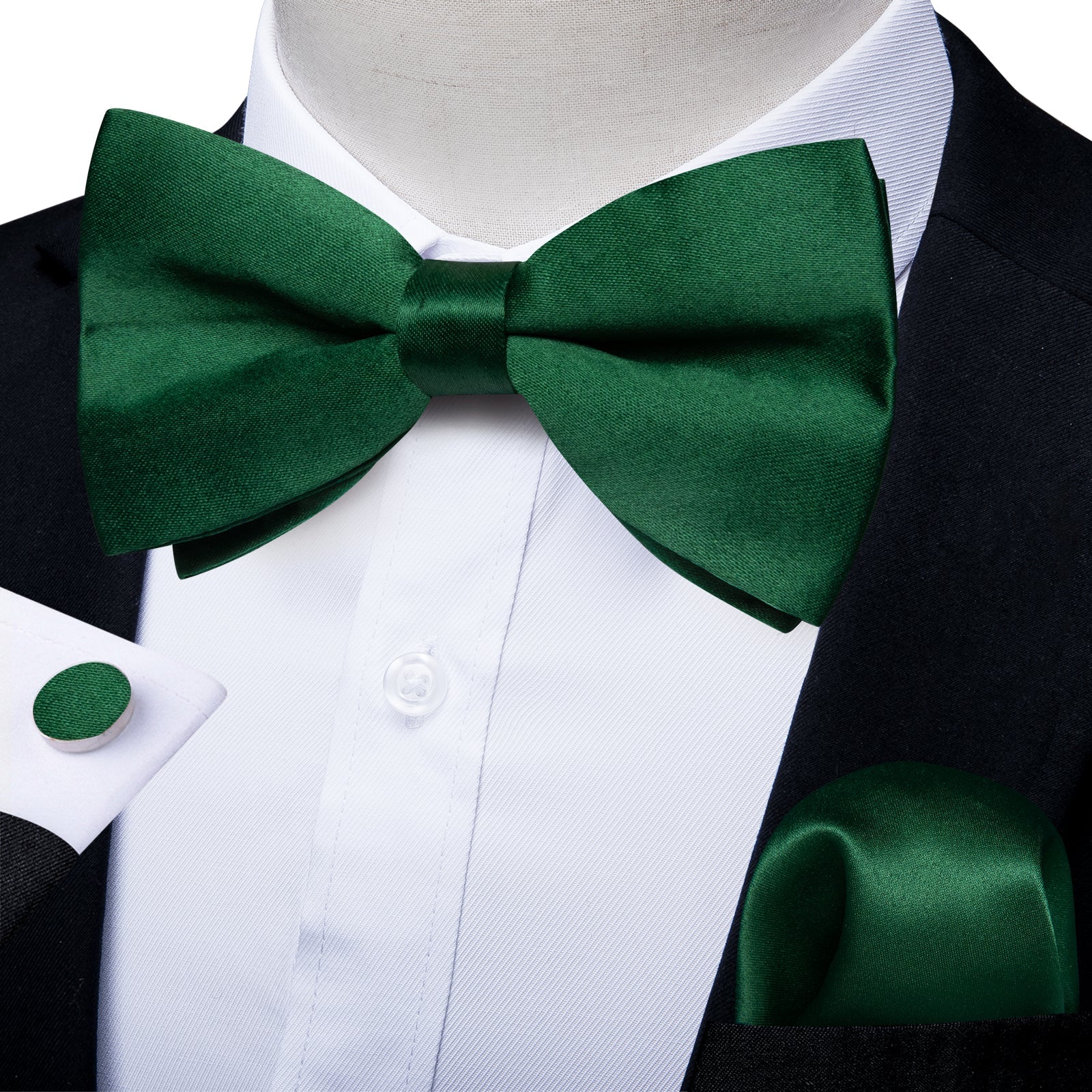 GentCrest Green Solid Bowtie Set - Image 1