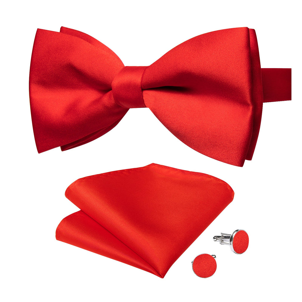 GentCrest Red Solid Bowtie Set - Image 3