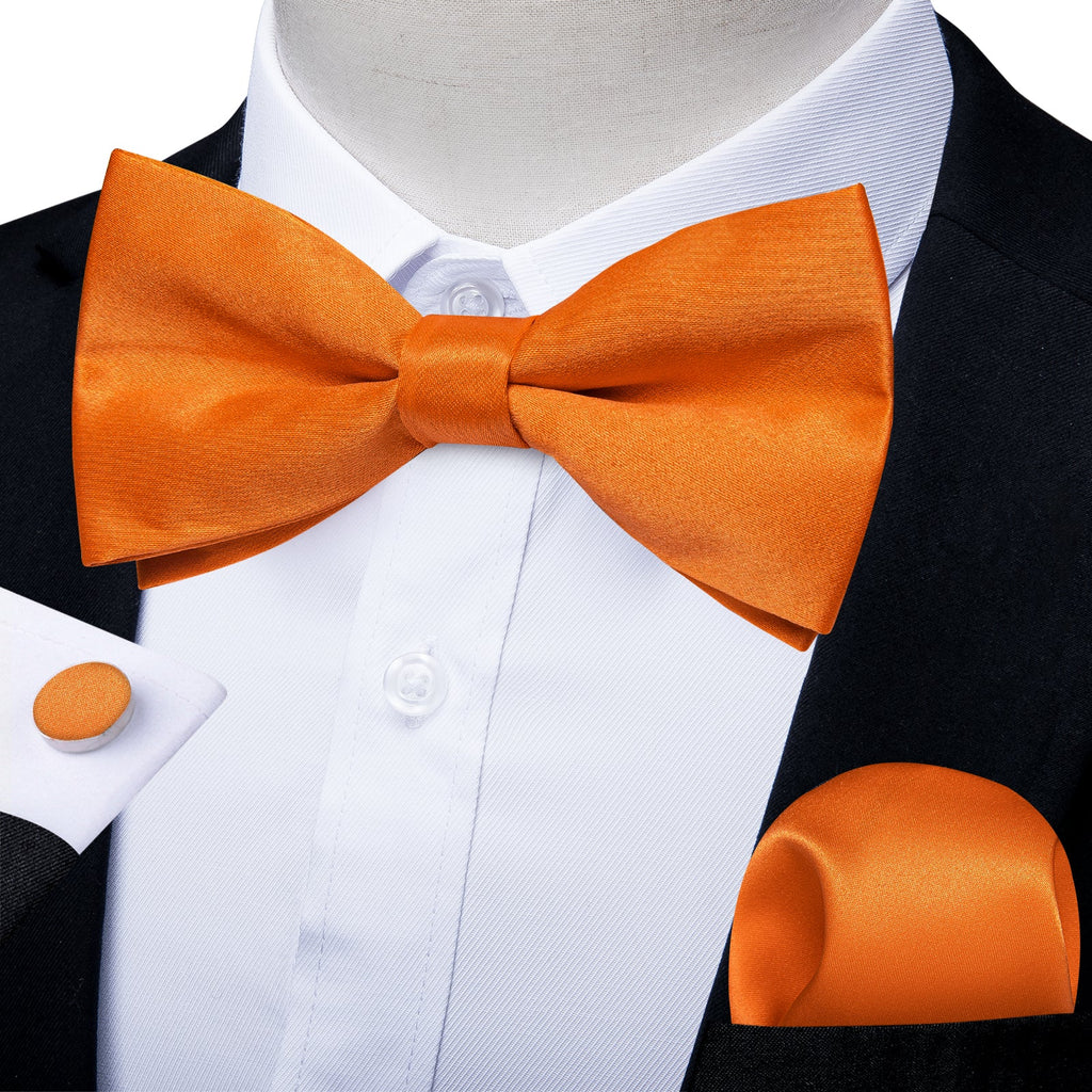 GentCrest Orange Solid Bowtie Set - Image 1