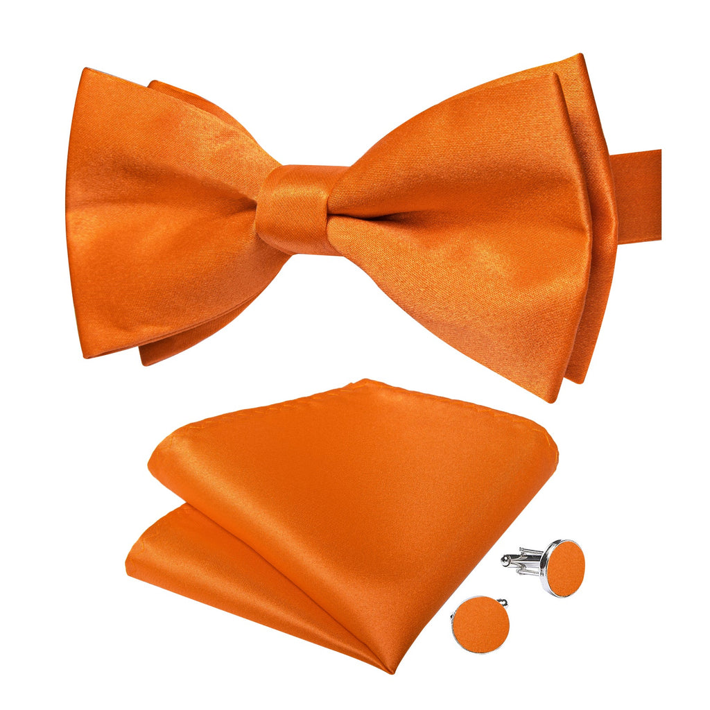 GentCrest Orange Solid Bowtie Set - Image 4