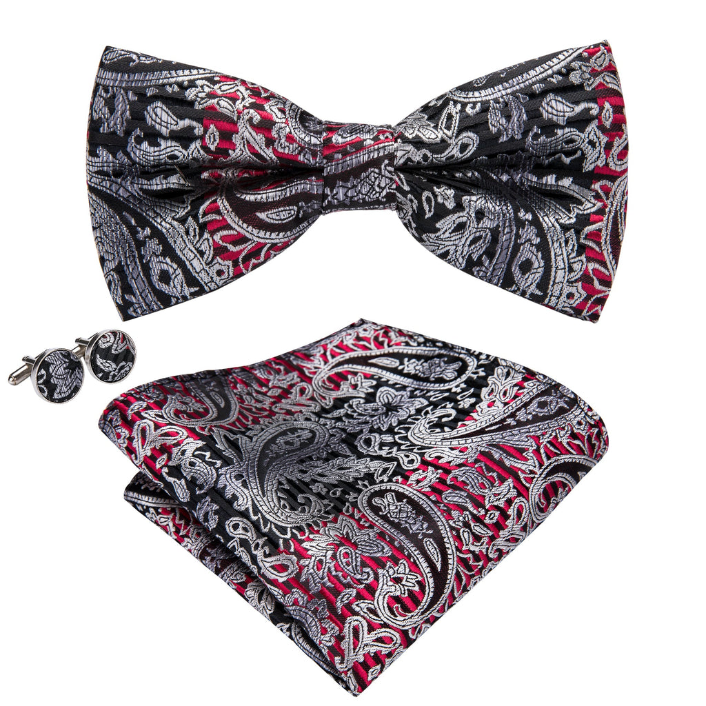 GentCrest Black Paisley Bowtie Set - Image 2