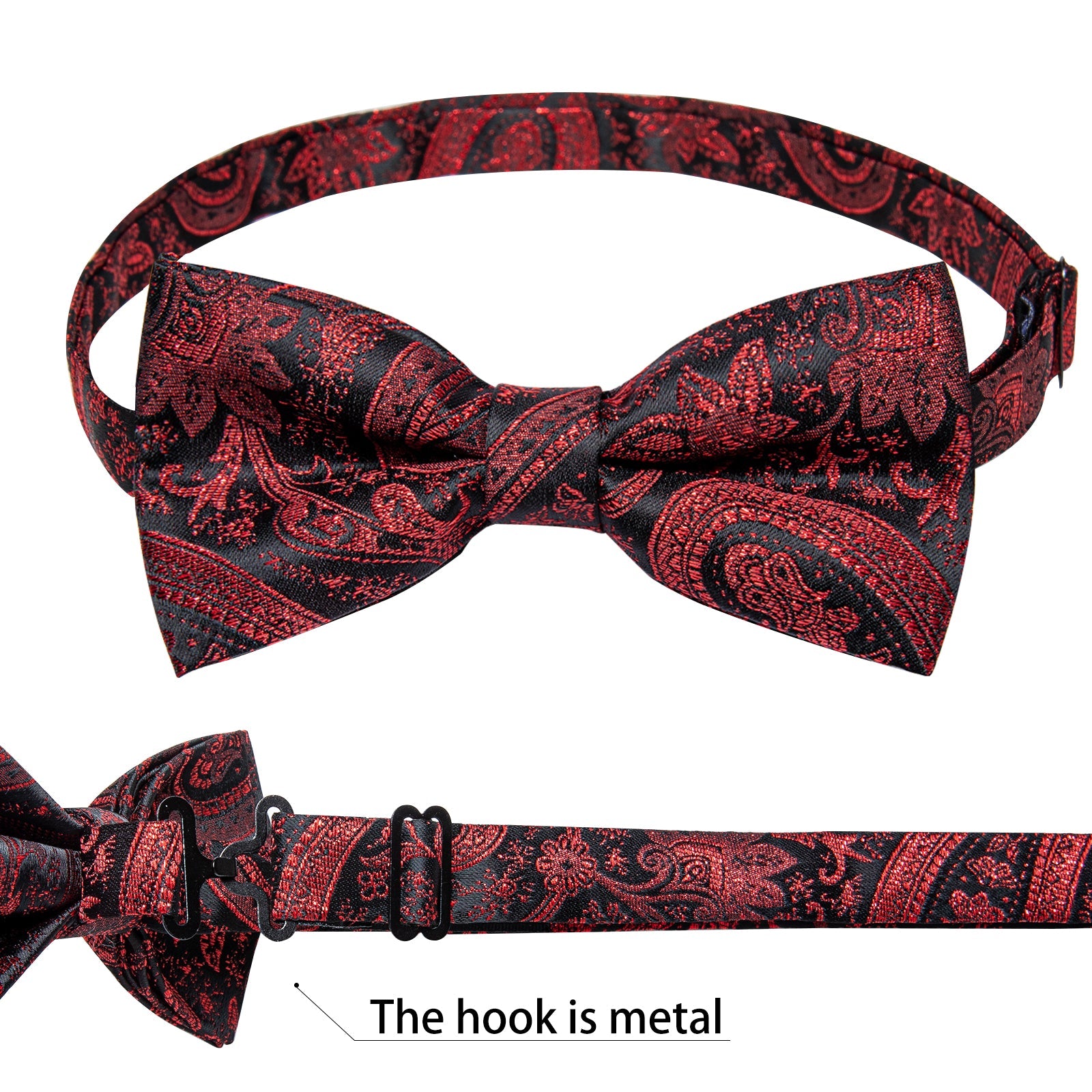 GentCrest Black Paisley Bowtie Set - Image 7