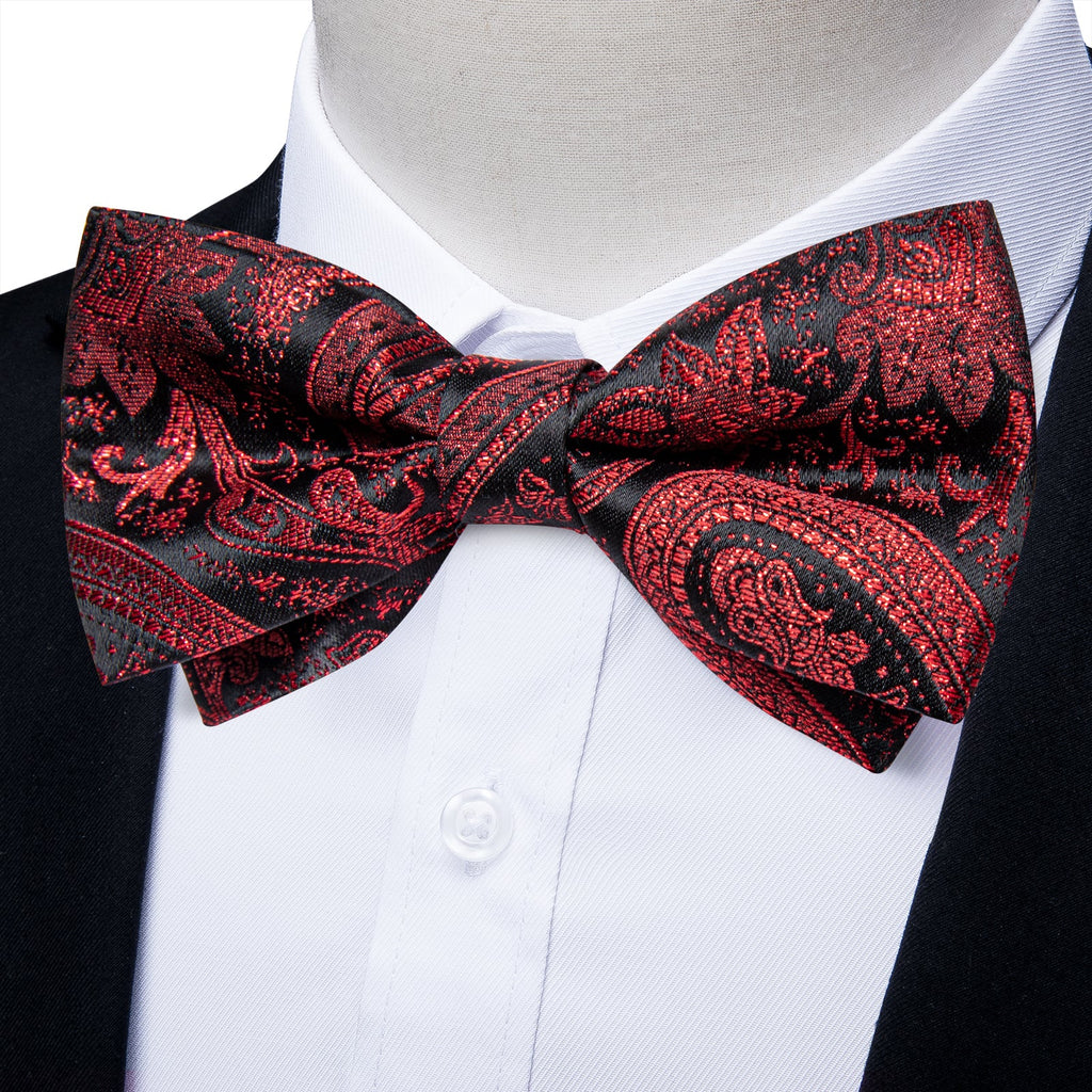 GentCrest Black Paisley Bowtie Set - Image 2