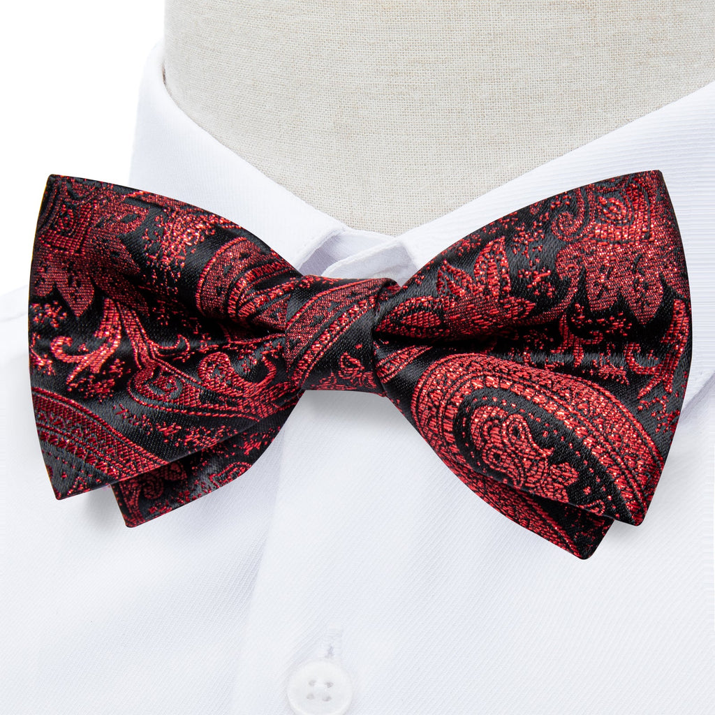 GentCrest Black Paisley Bowtie Set - Image 4