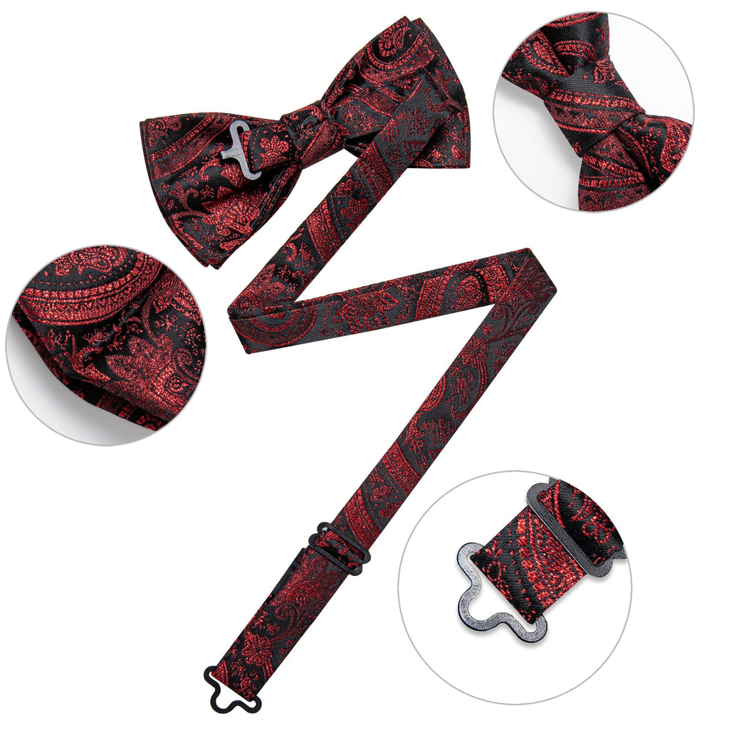 GentCrest Black Paisley Bowtie Set - Image 8