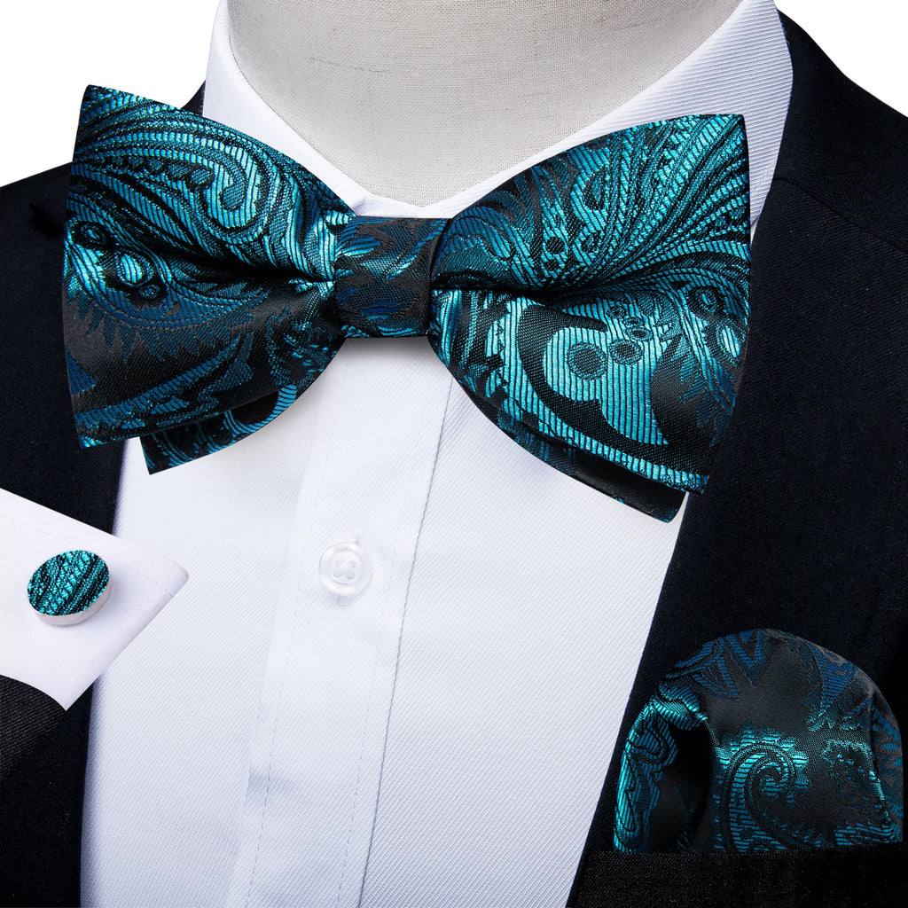 GentCrest Blue Paisley Bowtie Set - Image 1
