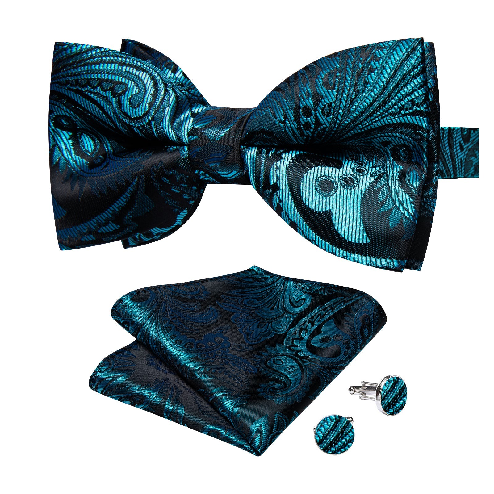 GentCrest Blue Paisley Bowtie Set - Image 2