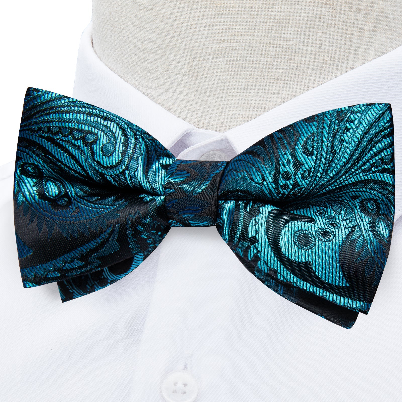 GentCrest Blue Paisley Bowtie Set - Image 4