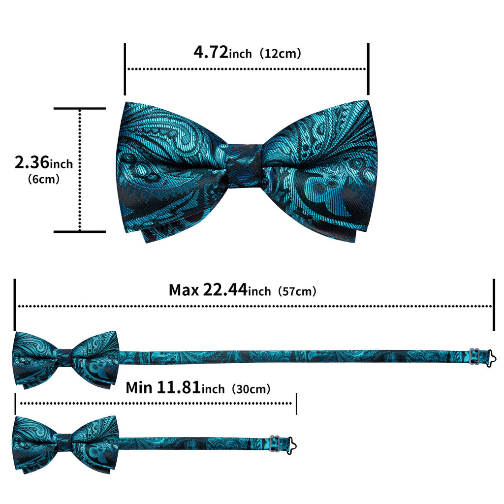 GentCrest Blue Paisley Bowtie Set - Image 8