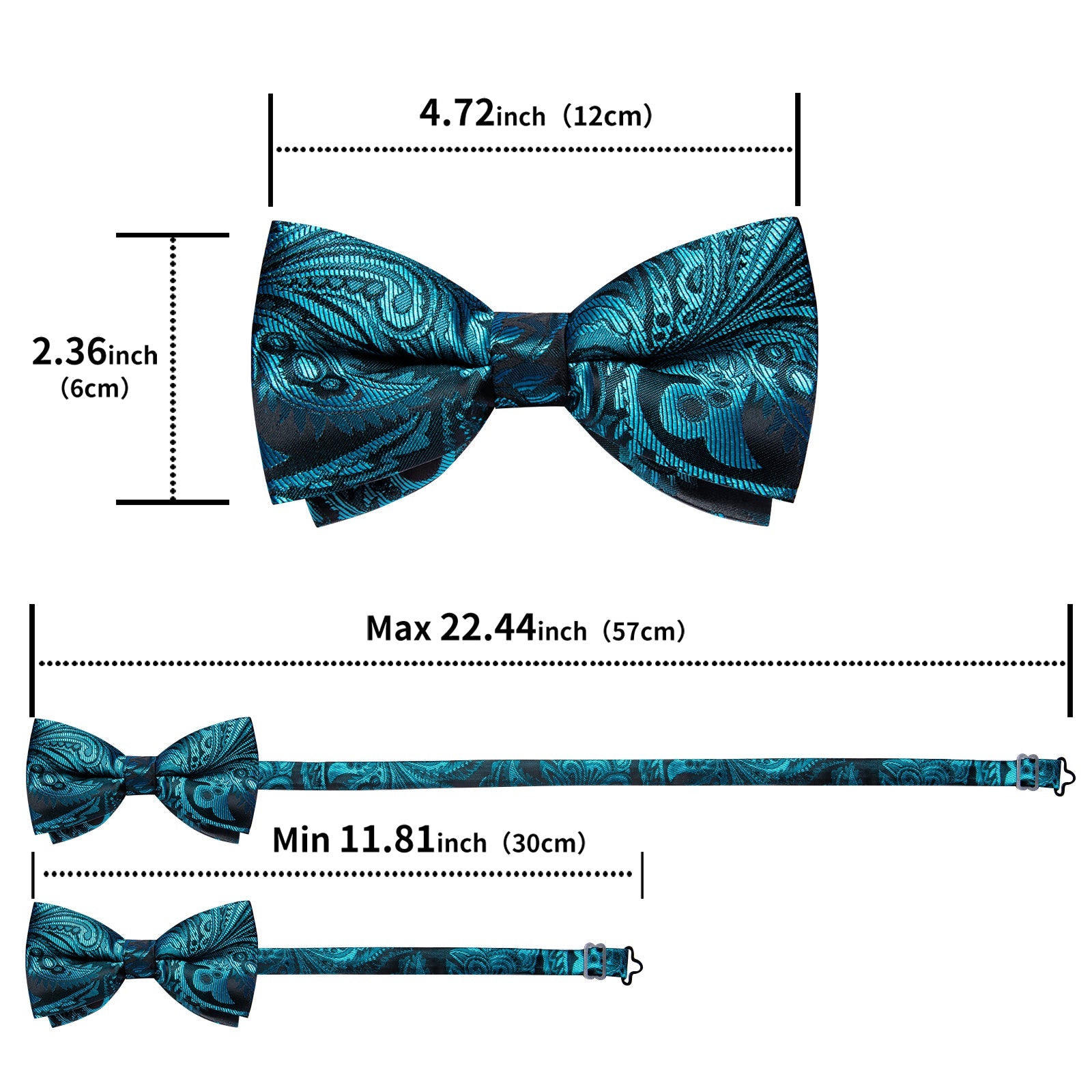 GentCrest Blue Paisley Bowtie Set - Image 8