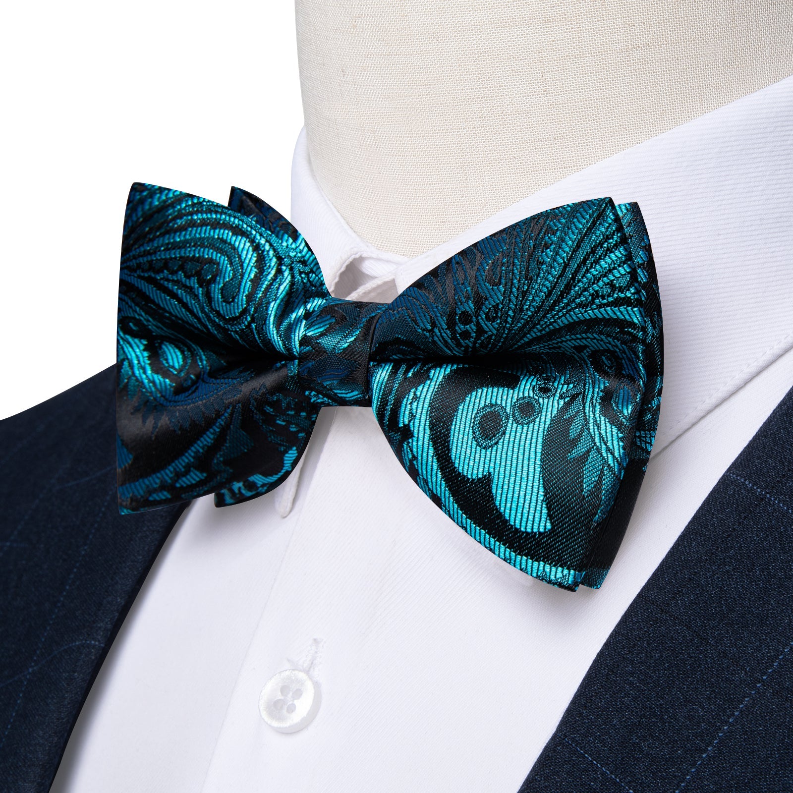 GentCrest Blue Paisley Bowtie Set - Image 5