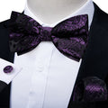 GentCrest Black Paisley Bowtie Set - Image 1