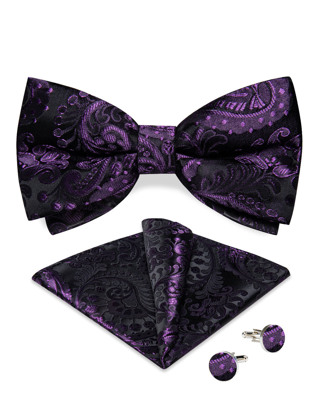 GentCrest Black Paisley Bowtie Set - Image 6