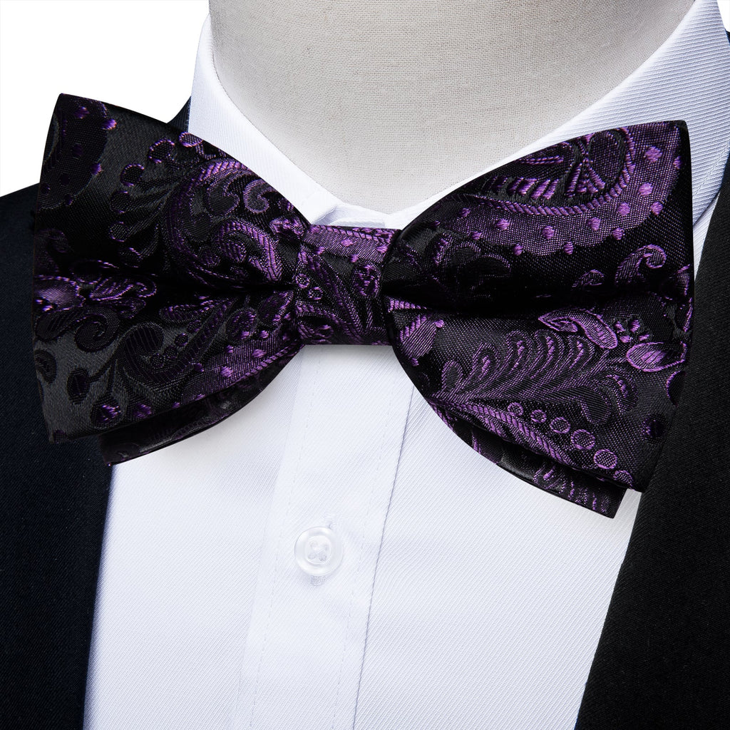 GentCrest Black Paisley Bowtie Set - Image 4
