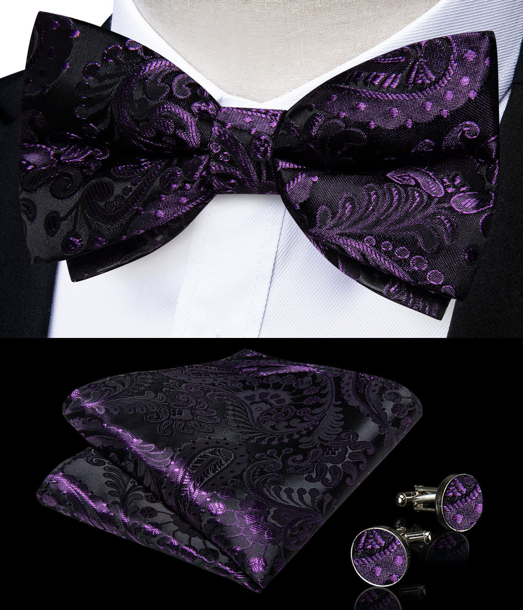 GentCrest Black Paisley Bowtie Set - Image 3