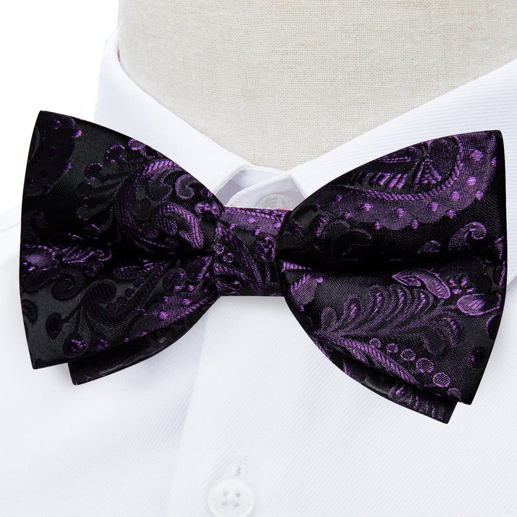 GentCrest Black Paisley Bowtie Set - Image 5
