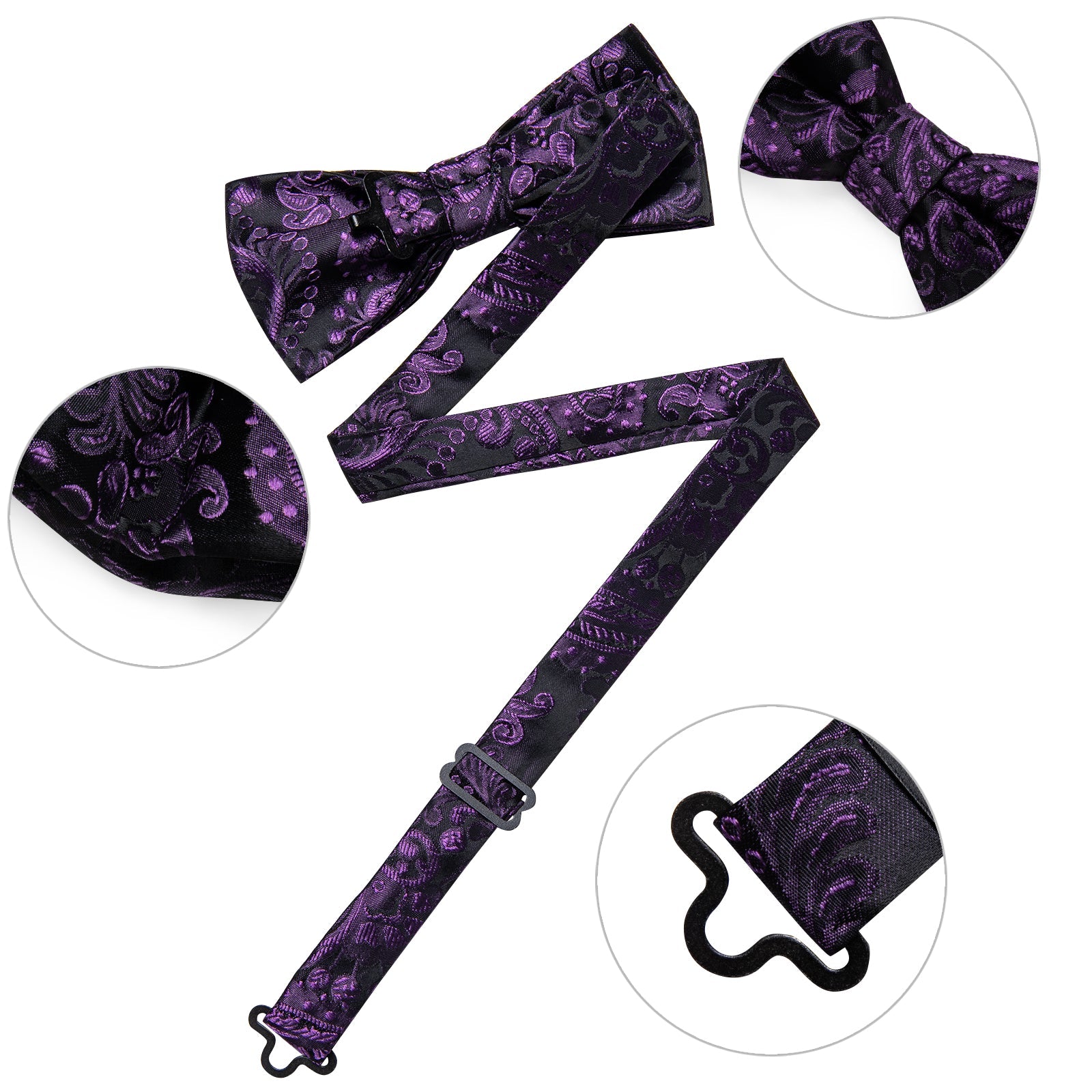 GentCrest Black Paisley Bowtie Set - Image 10