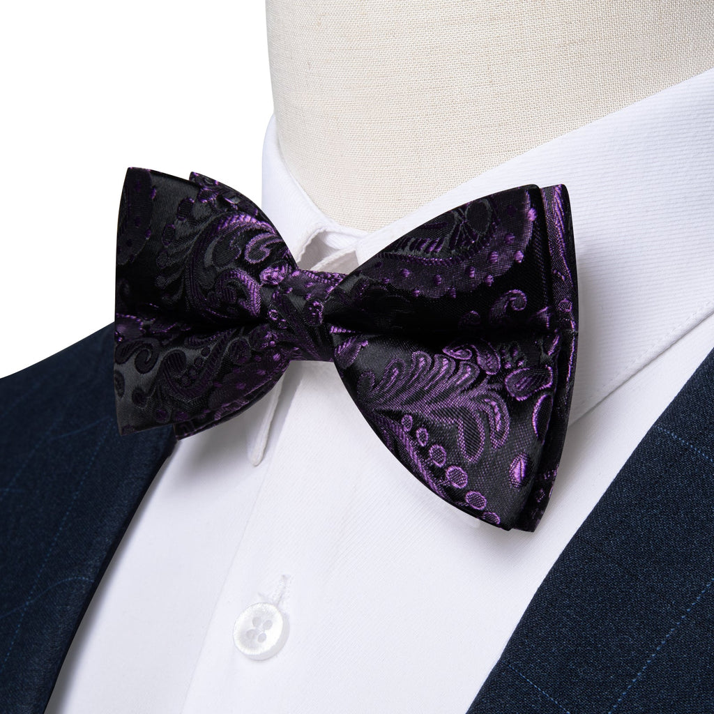 GentCrest Black Paisley Bowtie Set - Image 2