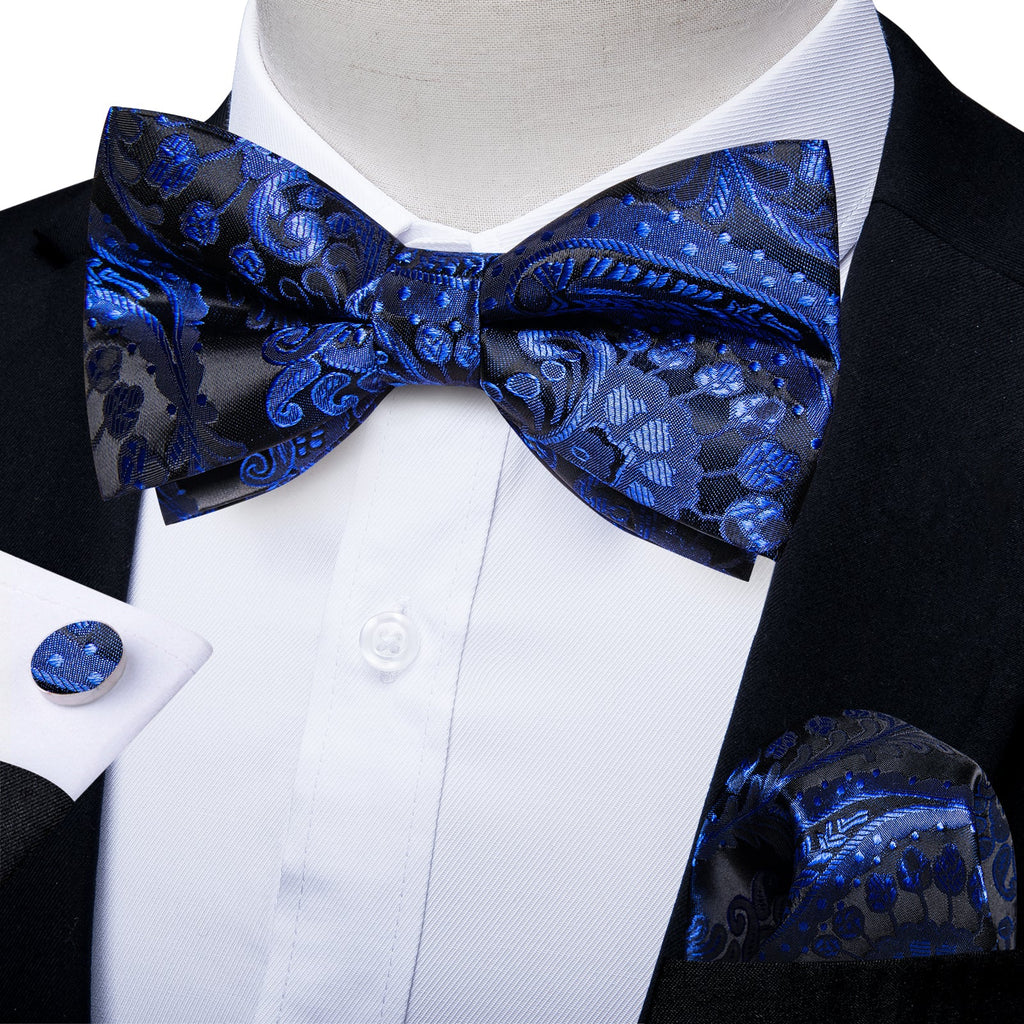 GentCrest Black Paisley Bowtie Set - Image 1