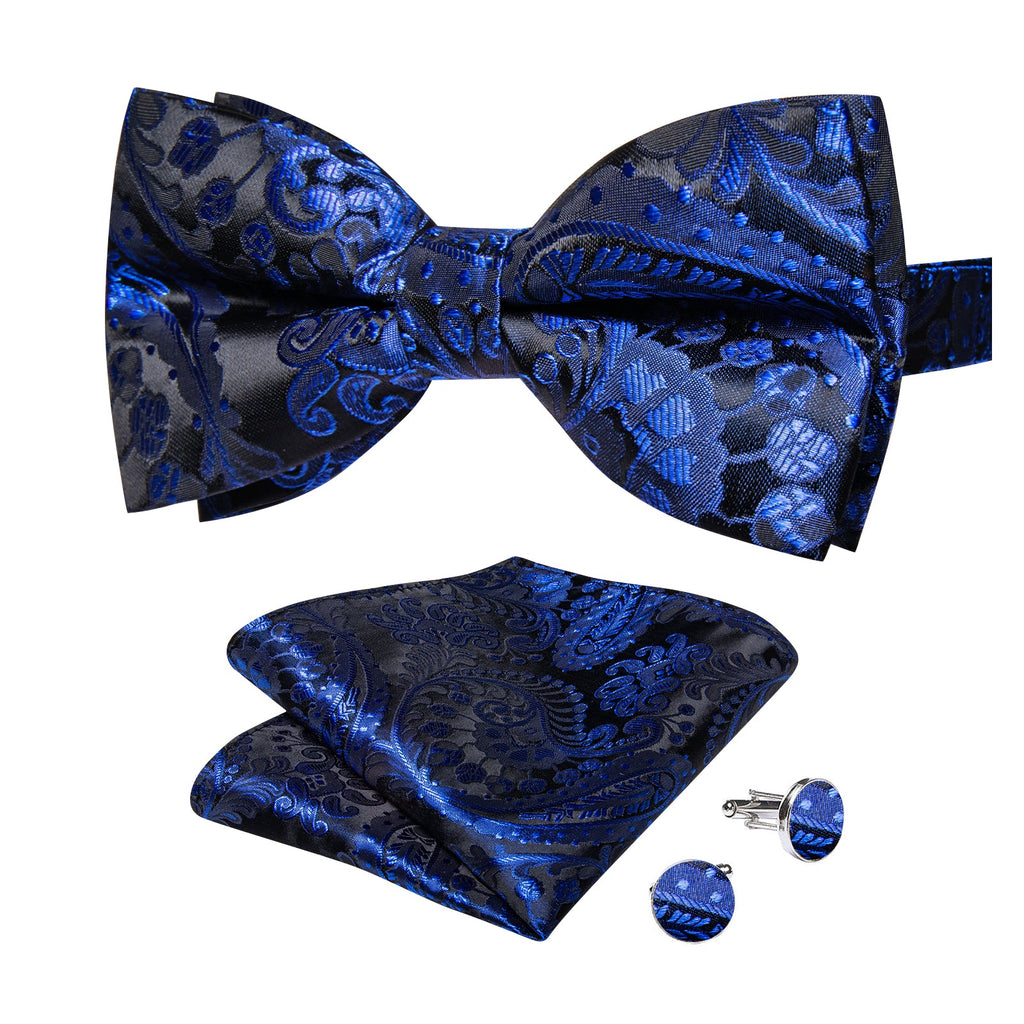 GentCrest Black Paisley Bowtie Set - Image 3