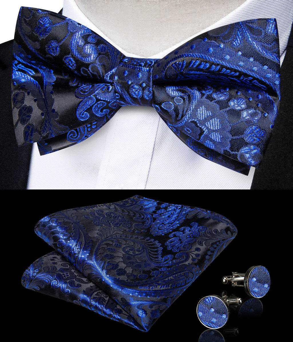 GentCrest Black Paisley Bowtie Set - Image 2