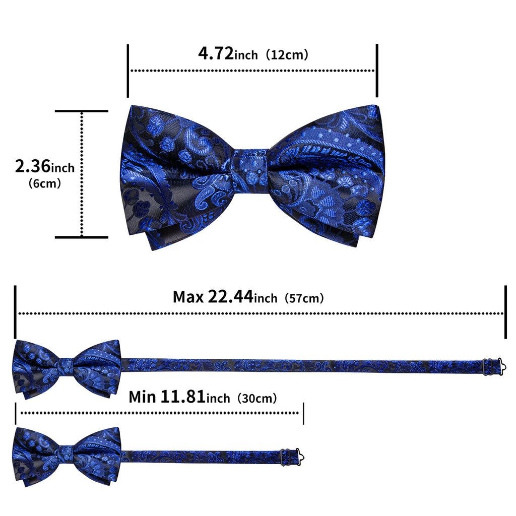 GentCrest Black Paisley Bowtie Set - Image 10