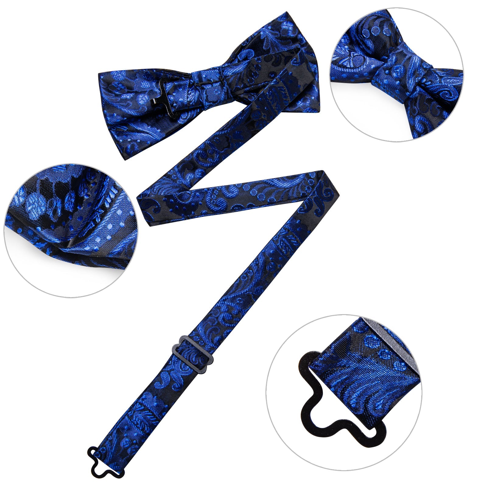 GentCrest Black Paisley Bowtie Set - Image 9