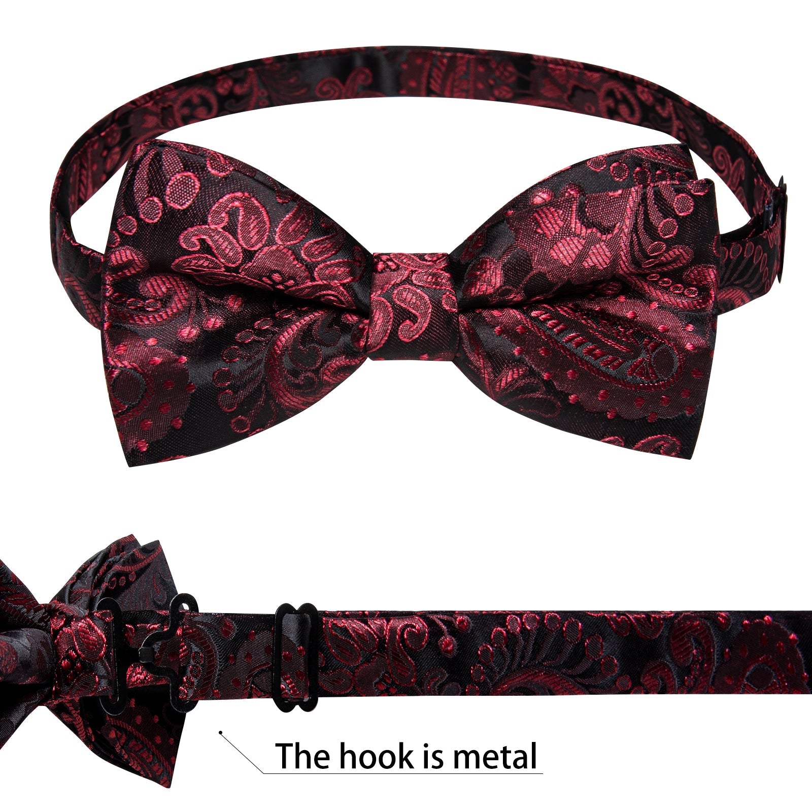 GentCrest Black Paisley Bowtie Set - Image 7