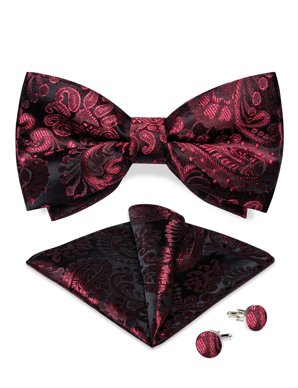 GentCrest Black Paisley Bowtie Set - Image 4